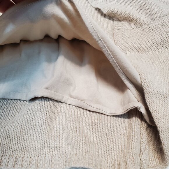 Anthropologie Moth Cream Linen Wool Dress XS Boho Feminine Cottagecore Romantic - Picture 5 of 10